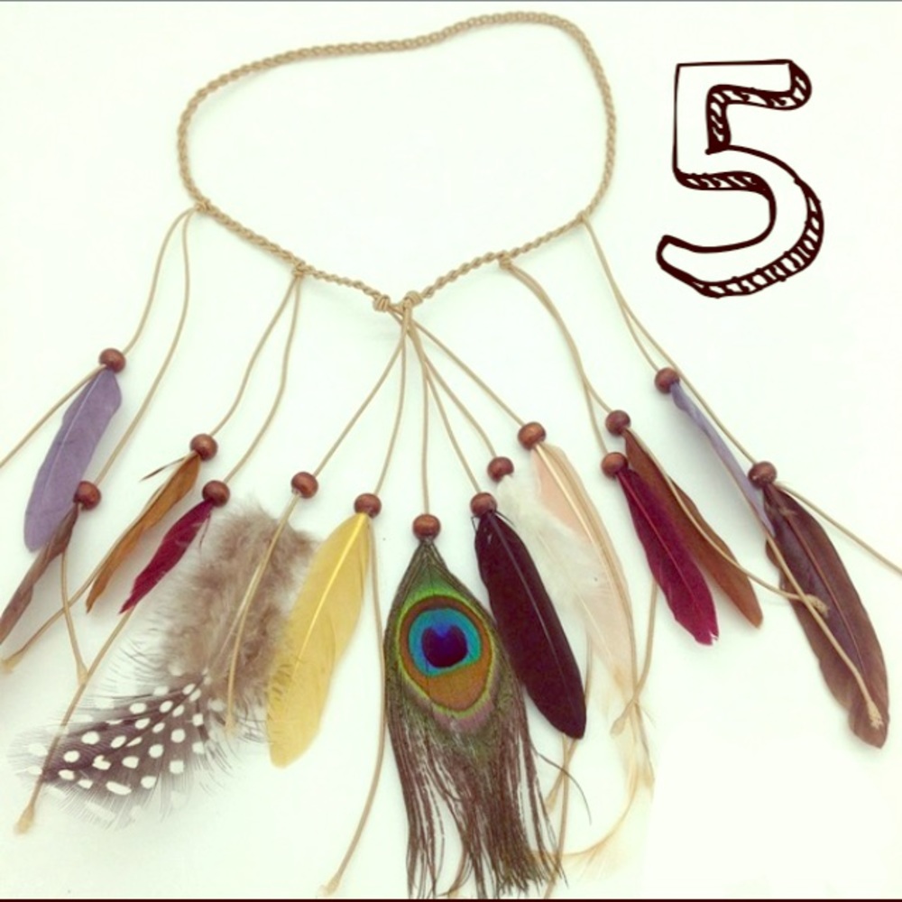4 styles! bohemian feather head wrap headband - Picture 5 of 8