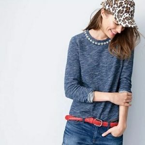 J.crew marled jeweled sweatshirt