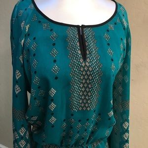 Adrianna Papell long sleeve blouse - Teal color!
