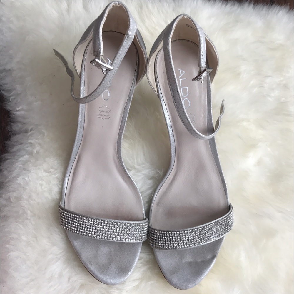 💎Rhinestone💎 silver leather shoes ALDO