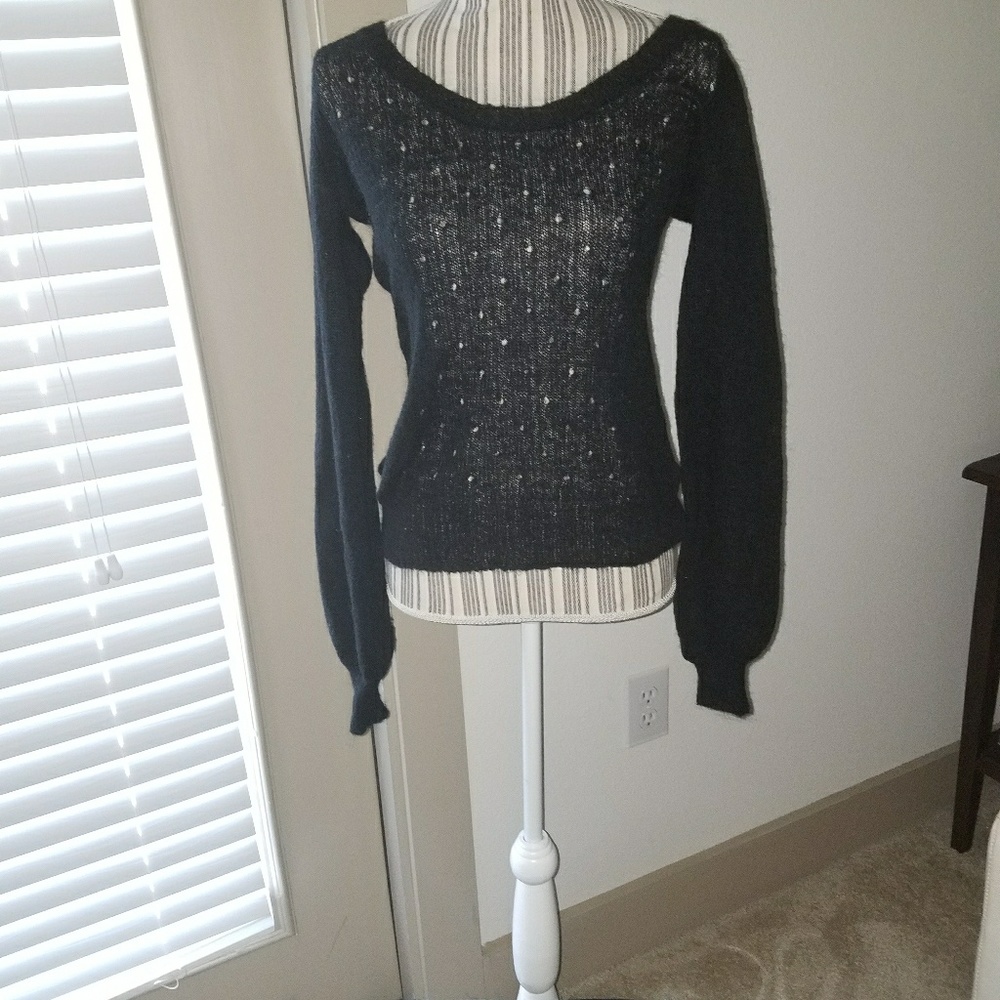 cute sweater w / crochet look