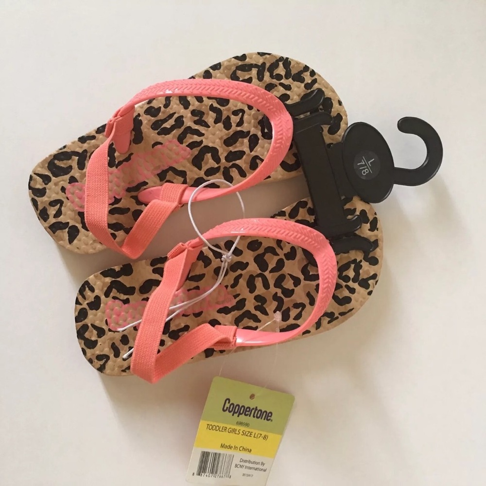 Coppertone Toddler Flip Flops Cheetah Print L 7/8