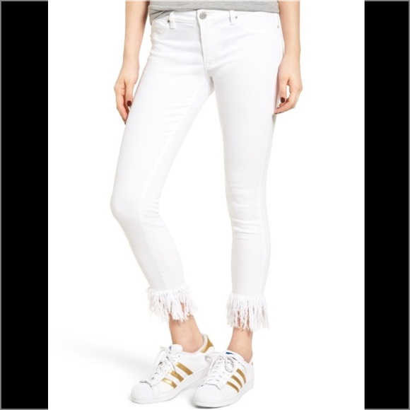white pants with fringe bottom