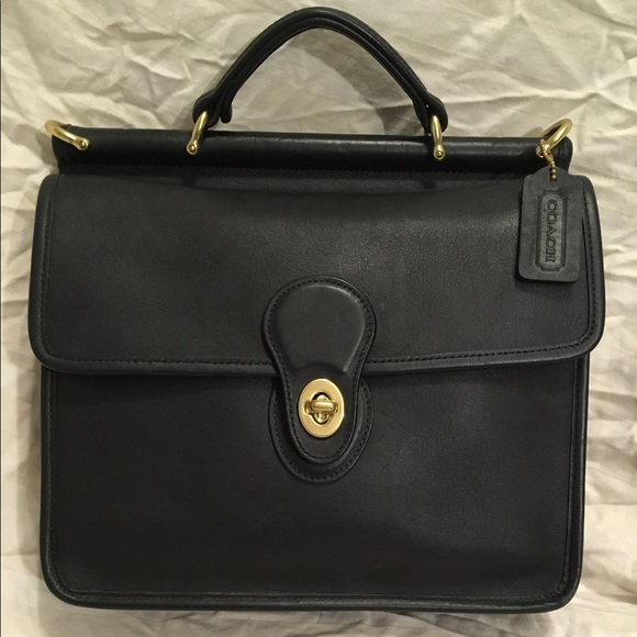 Coach Handbags - Vintage black leather Coach Willis bag