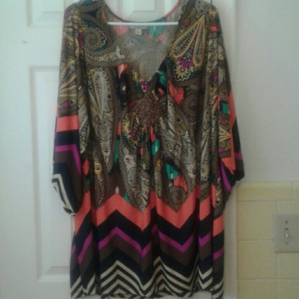 Multicolored dressy blouse