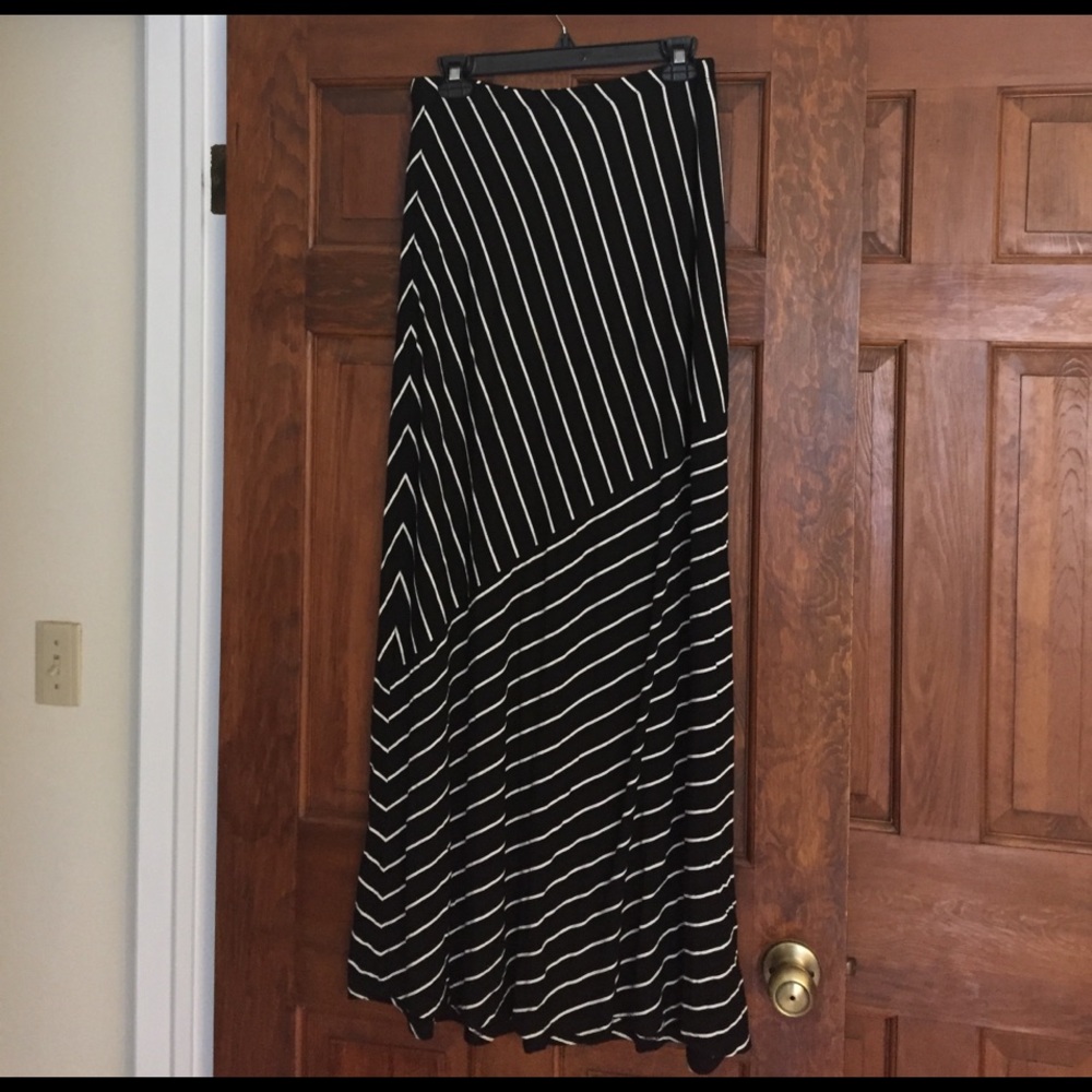 Black maxi with white stripes