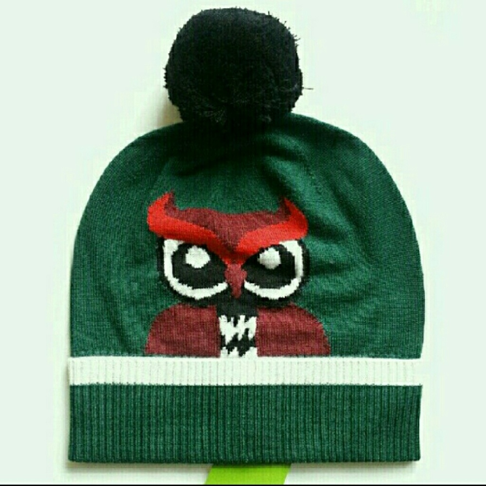 NWT Kate Spade "Who Me" Owl Beanie Hat