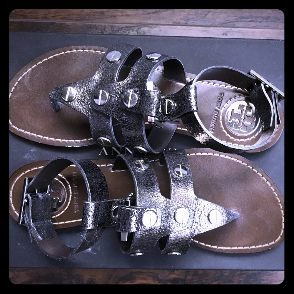 Metallic leather Tory Burch Gladiator Sandals