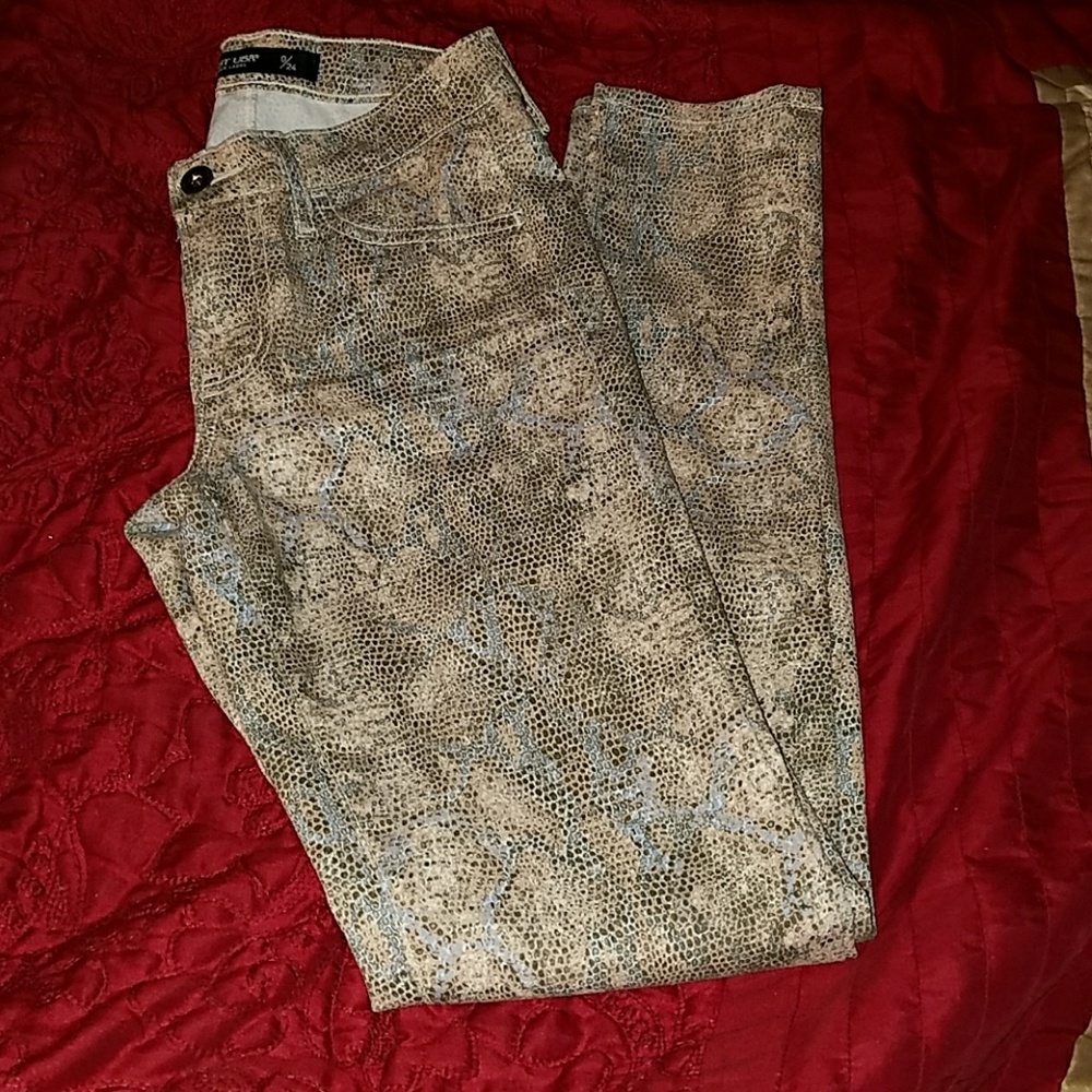 Just USA Black Label Snakeskin Print Jeans, 0/24