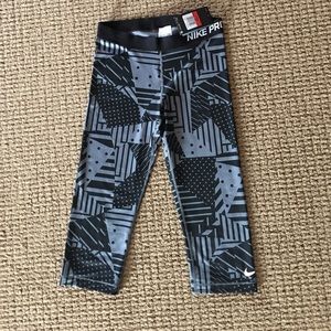 Nike Pro Patchwork Training Capri Blue/Gray L