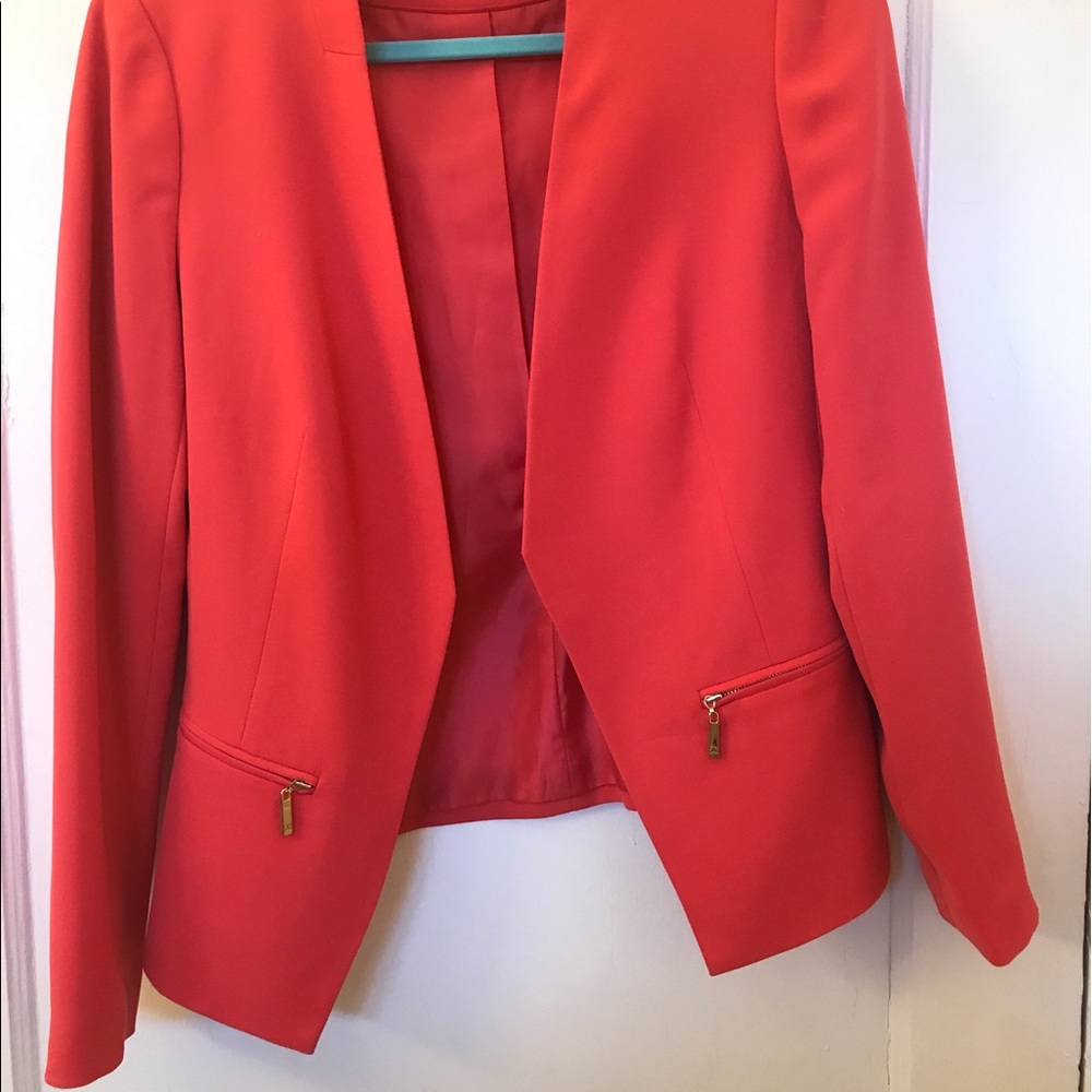 Pink coral blazer with real pockets