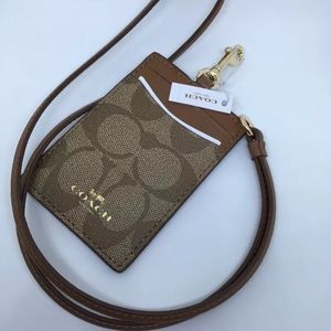 Coach Signature PVC Lanyard Badge ID Holder