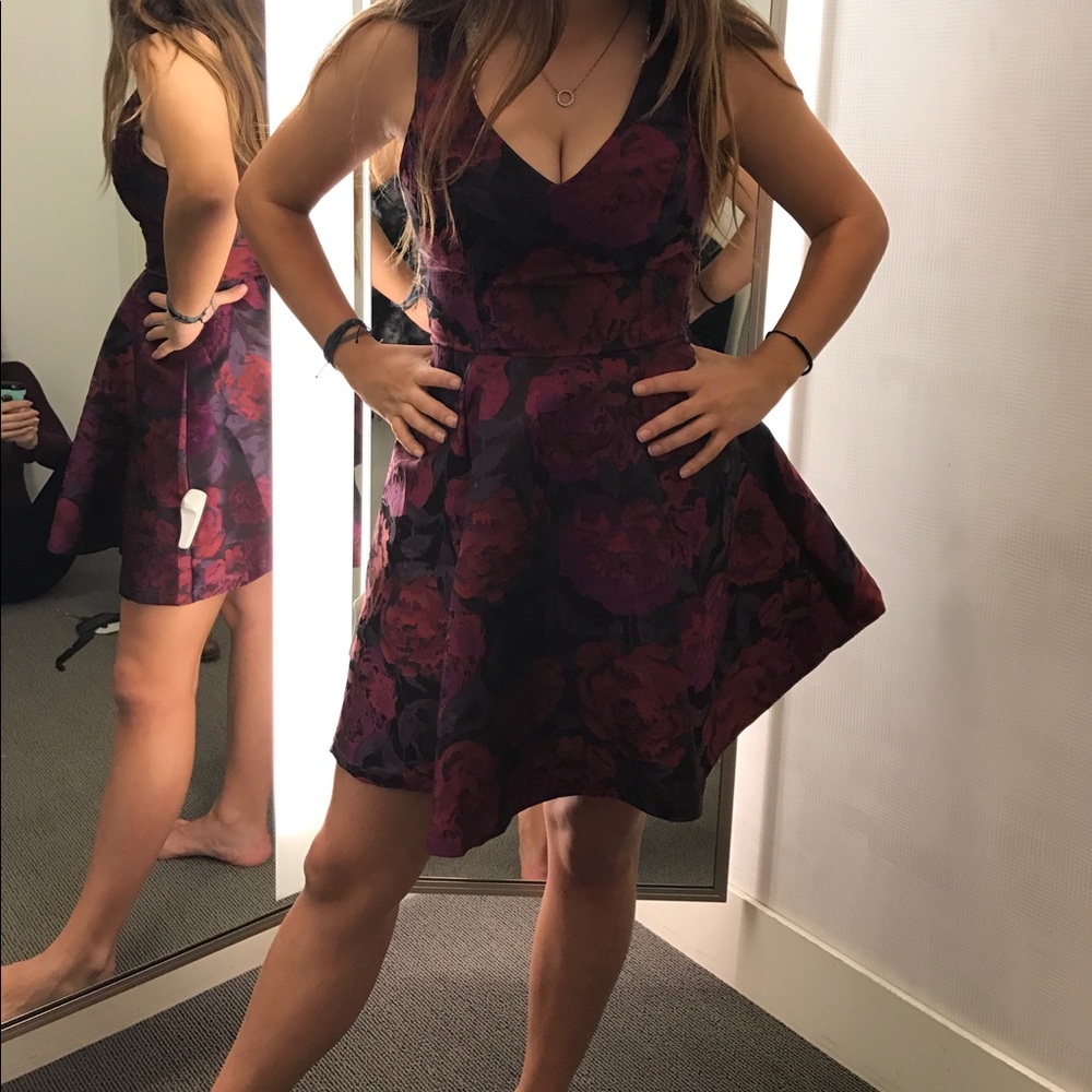 Maroon/purple floral formal dress