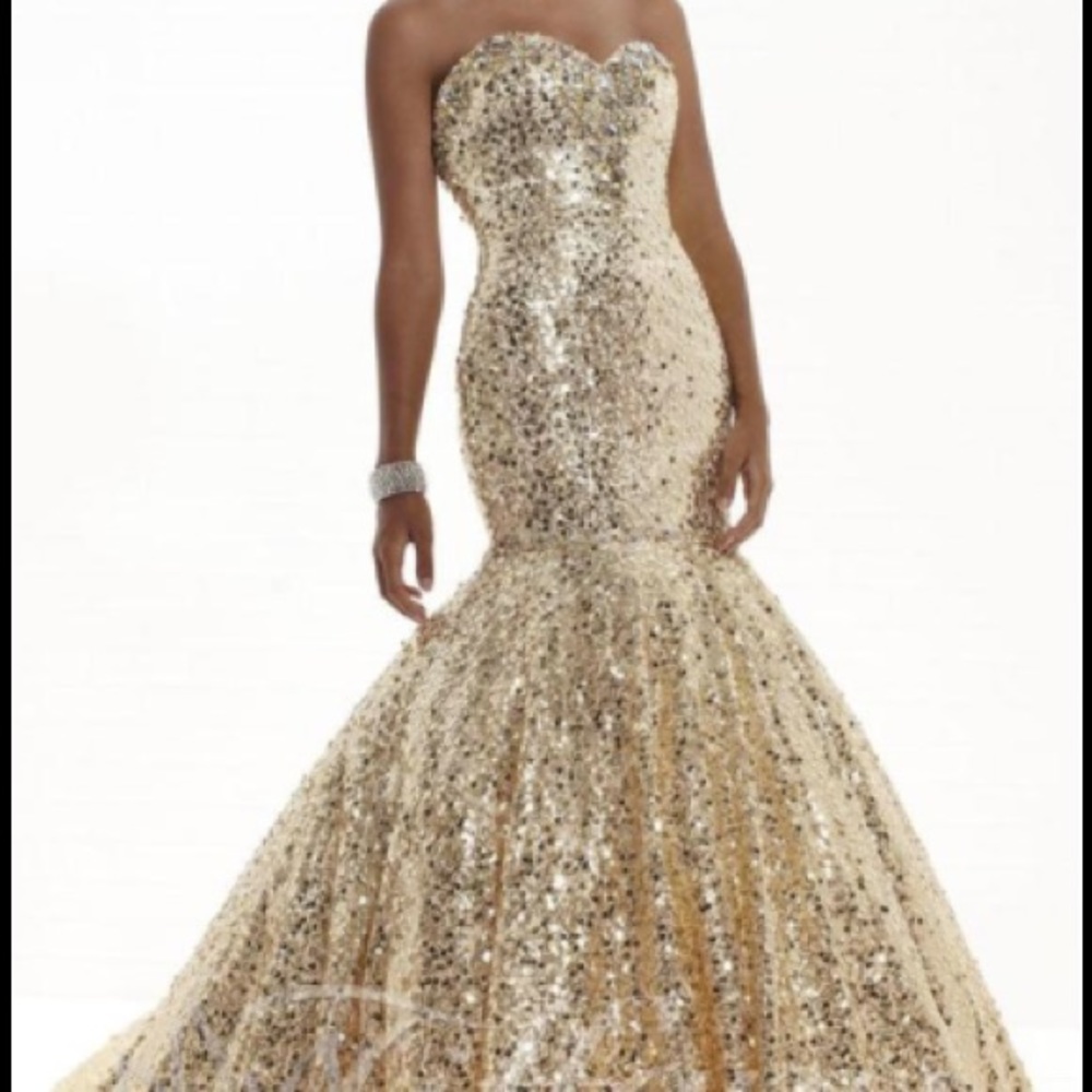 Champagne sequin mermaid gown