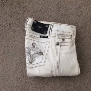 Miss Me jeans white crosses size 26 boot cut