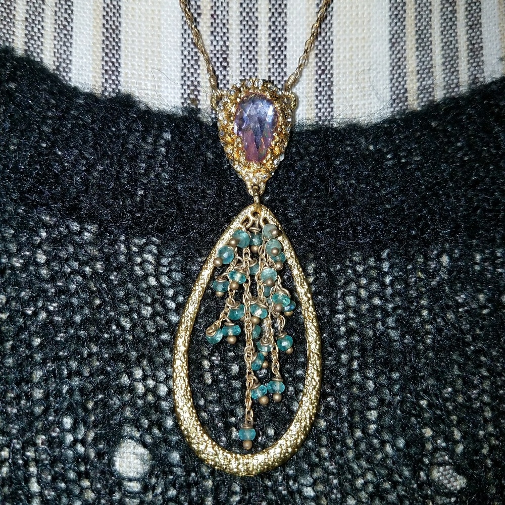 Alexis bittar gold plated necklace with swarovski