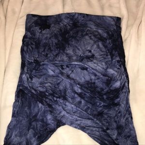 blue tie dye cotton mini skirt
