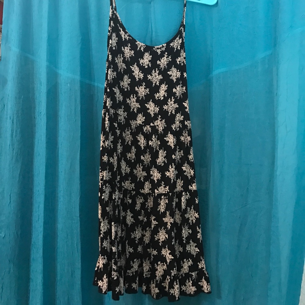 Black and off white floral dress