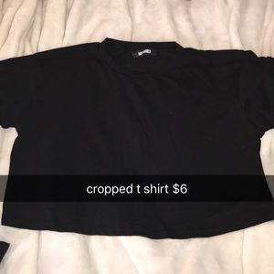 black cropped t shirt