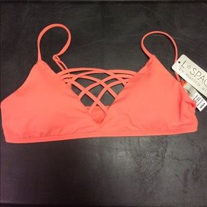 NWT L*SPACE bikini top orange size M