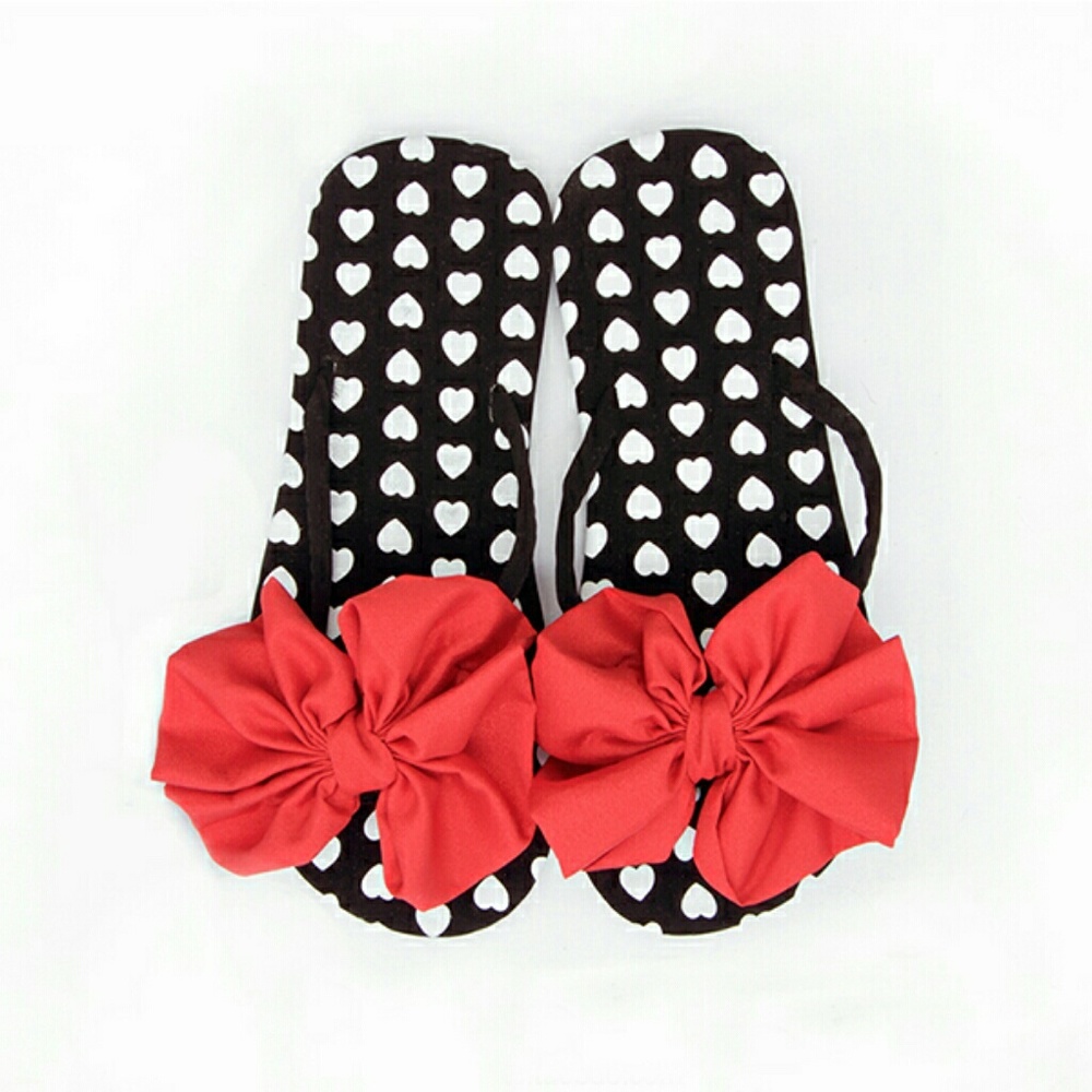 Polka dots thong flats flip flops for women