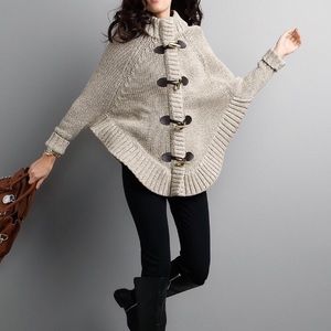 Michael Kors Mock Neck Cape Cardigan