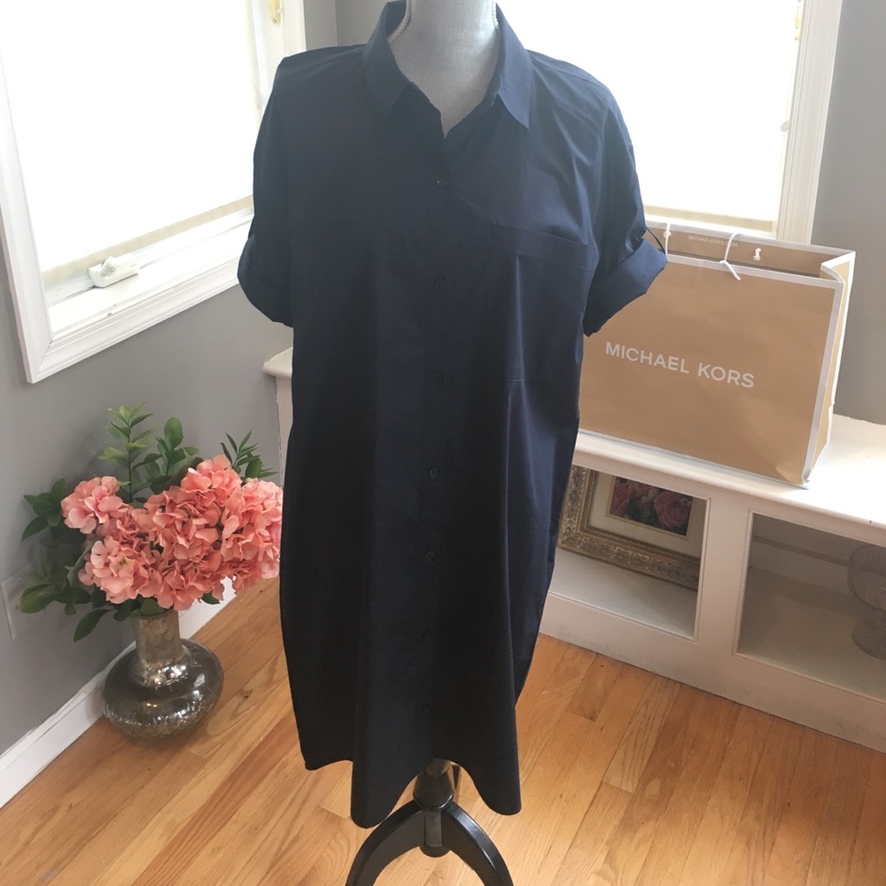 Navy Michael Kors Shirt Dress