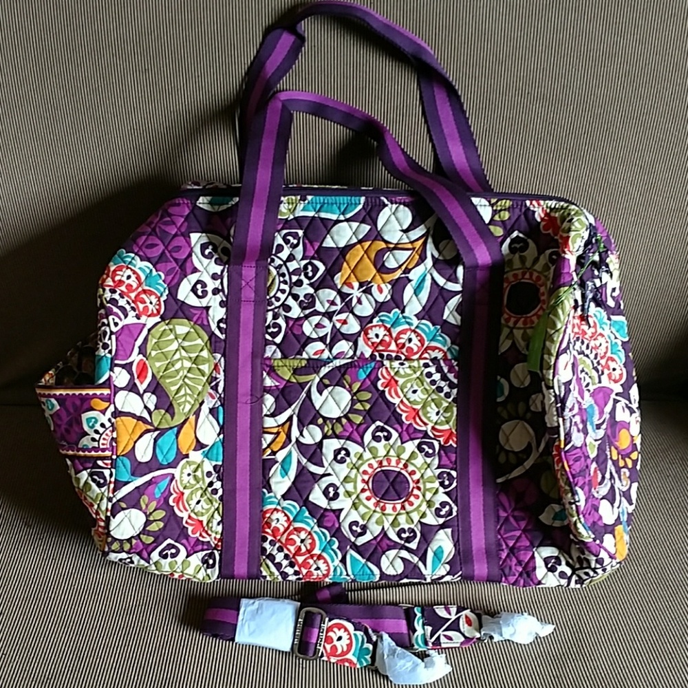 Vera Bradley Round Duffel in Plum Crazy