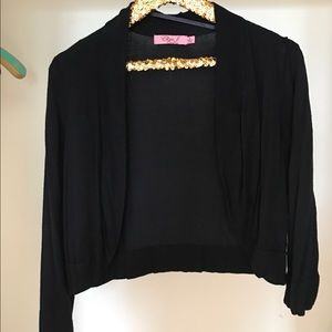 Eliza J Cropped Sweater -Long Sleeved- Navy NWOT