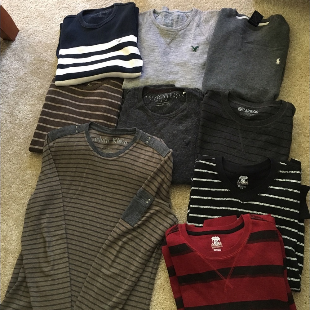 Lot of Men's Thermal Long Sleeve Shirts