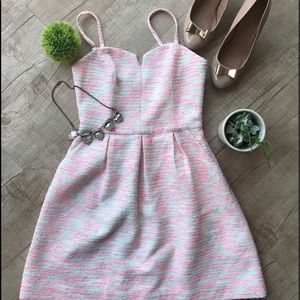 MoulinetteSoeurs Pink Strappy Pasteque Tweed Dress