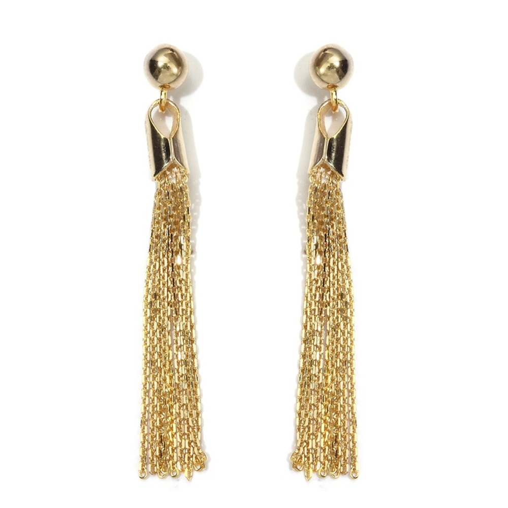 Milaan 14K YG Over .925 SS Tassel Earrings