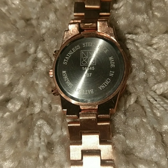 N Y & C Stainless Steel rose gold watch
