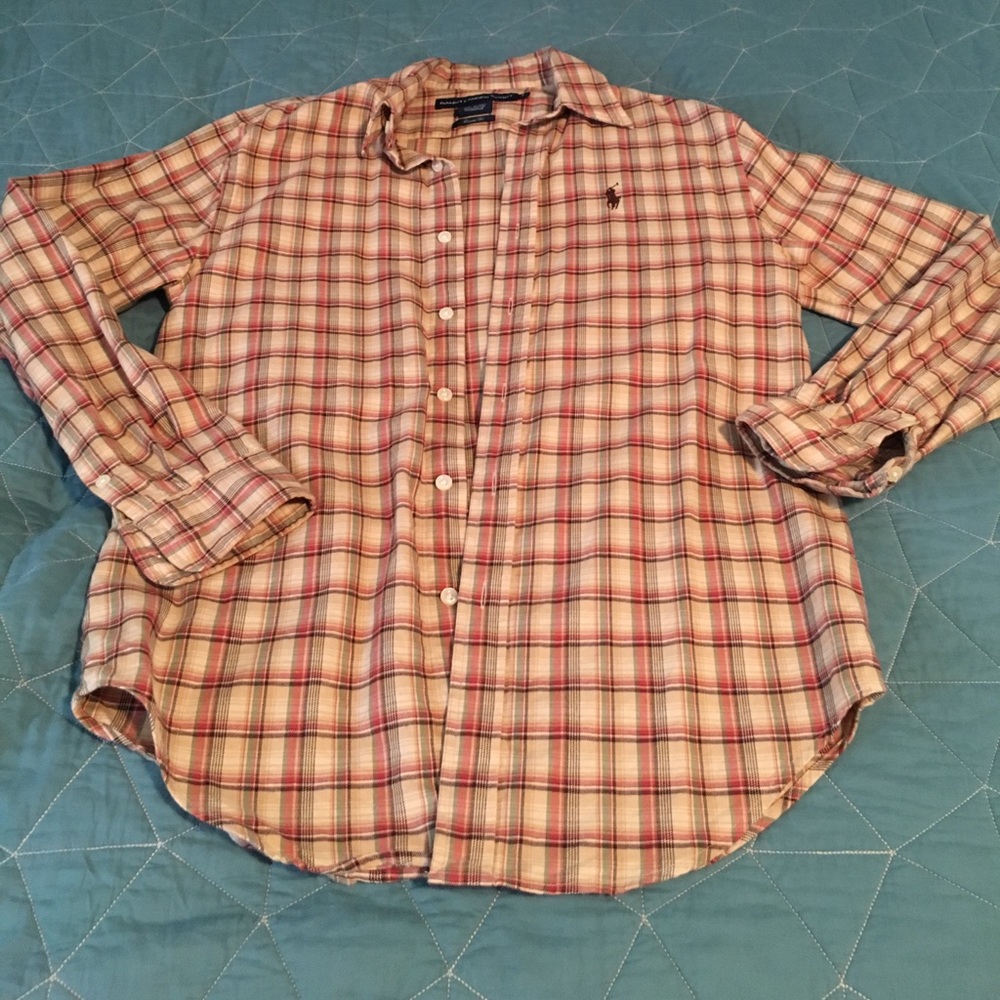 Ralph Lauren sport plaid long sleeve button up.