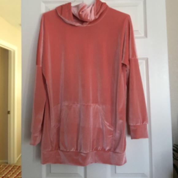 Velvet Tops - Gorgeous pink velvet hoodie .