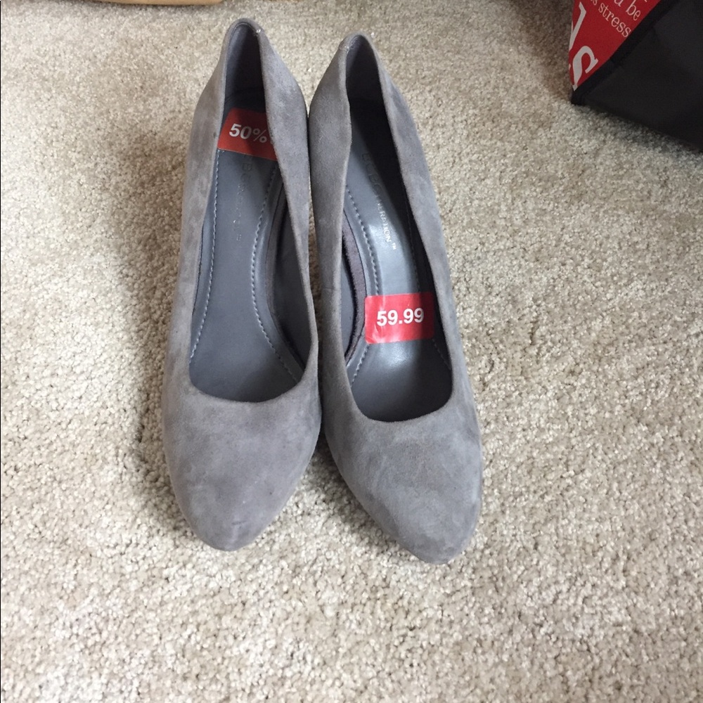 Grey suede BCBG heels