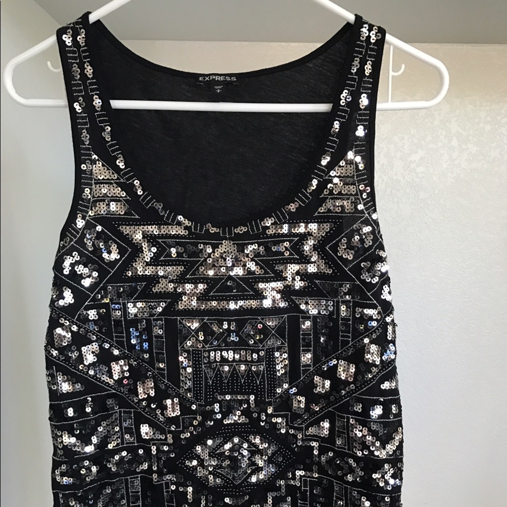 Express sequin tank top