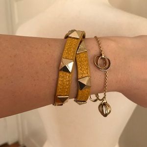 Leather wrap bracelet with studs