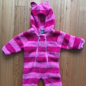 LL Bean pink baby bunting 6-12 months.