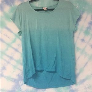 Mint to blue ombré tee