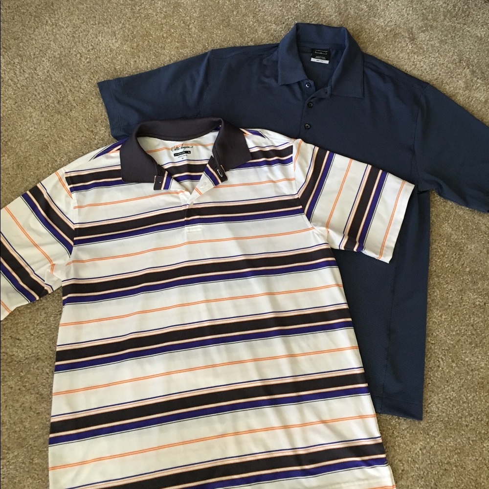 2 Men's performance wear golf polo shirts