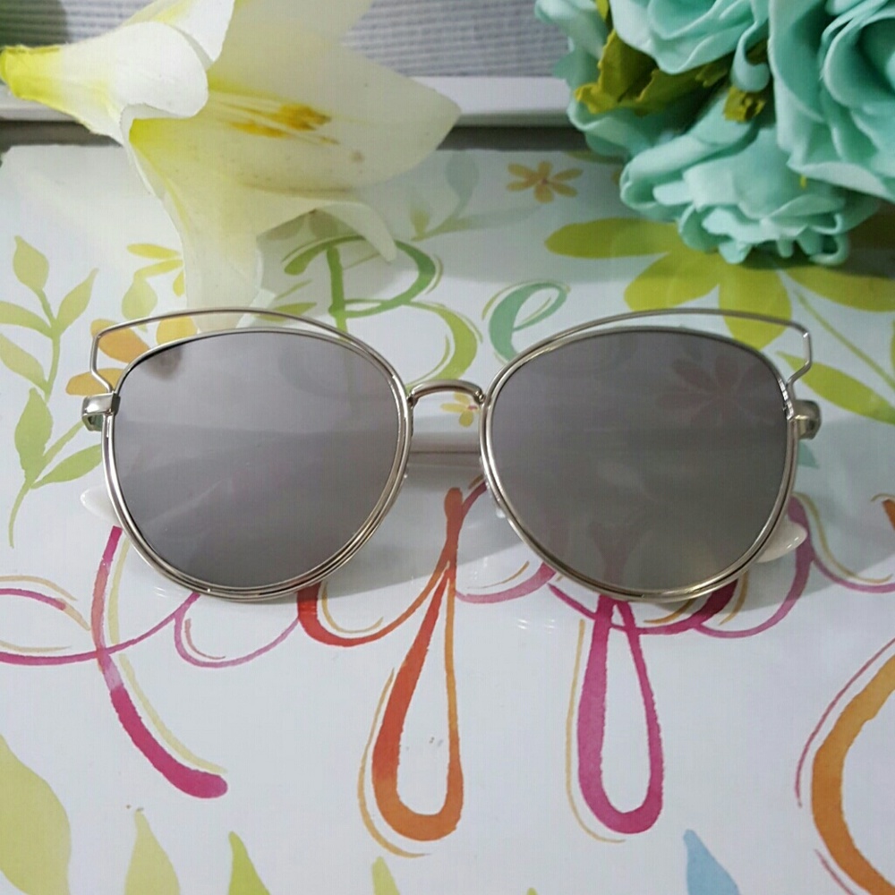 HIGH QUALITY CAT EYE MIRROR VINTAGE  SUNGLASSES - Picture 2 of 4