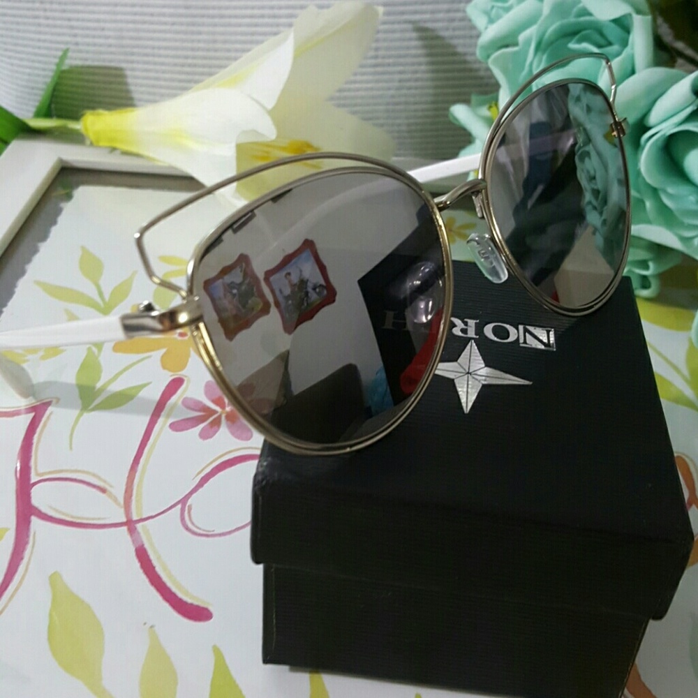 HIGH QUALITY CAT EYE MIRROR VINTAGE  SUNGLASSES - Picture 3 of 4