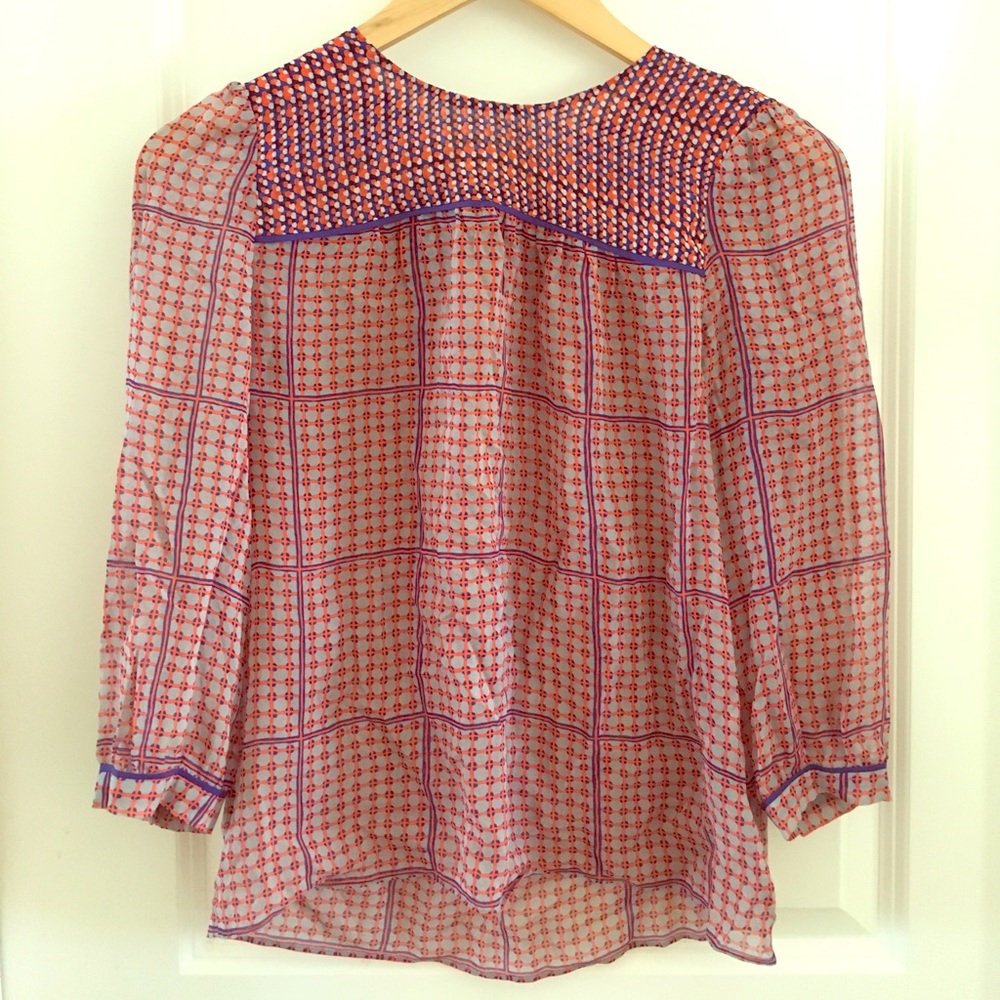 Printed Peasant Top