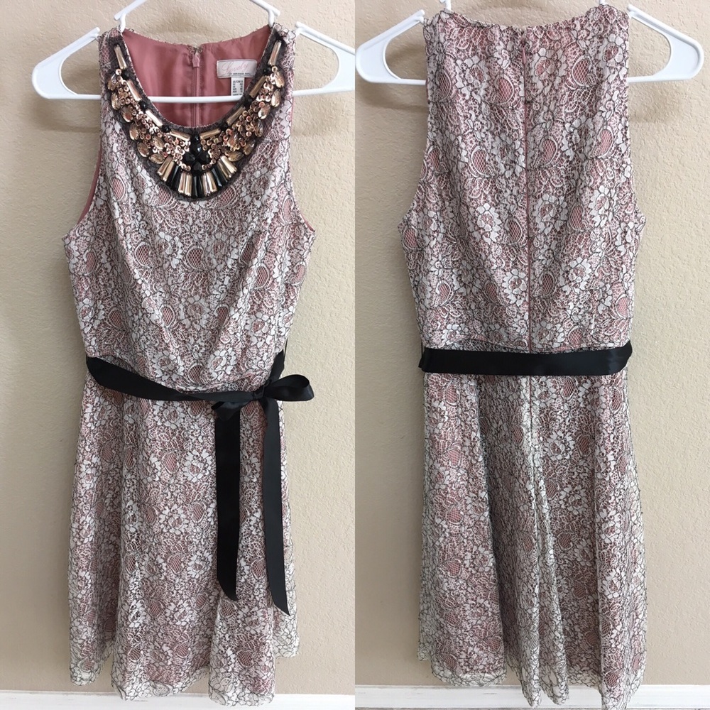 Lovely by Adrianna Papell Lace A-Line Dress Size 8
