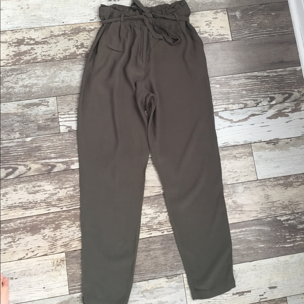 Olive green high waisted pants