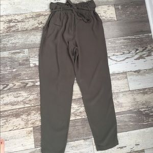 Olive green high waisted pants