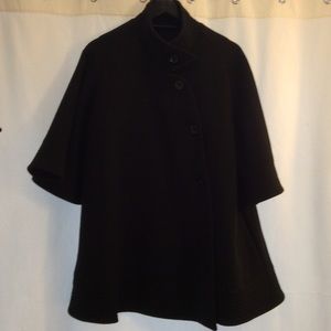 3/4 Black Wool Swing coat with 3/4 bell sleeves