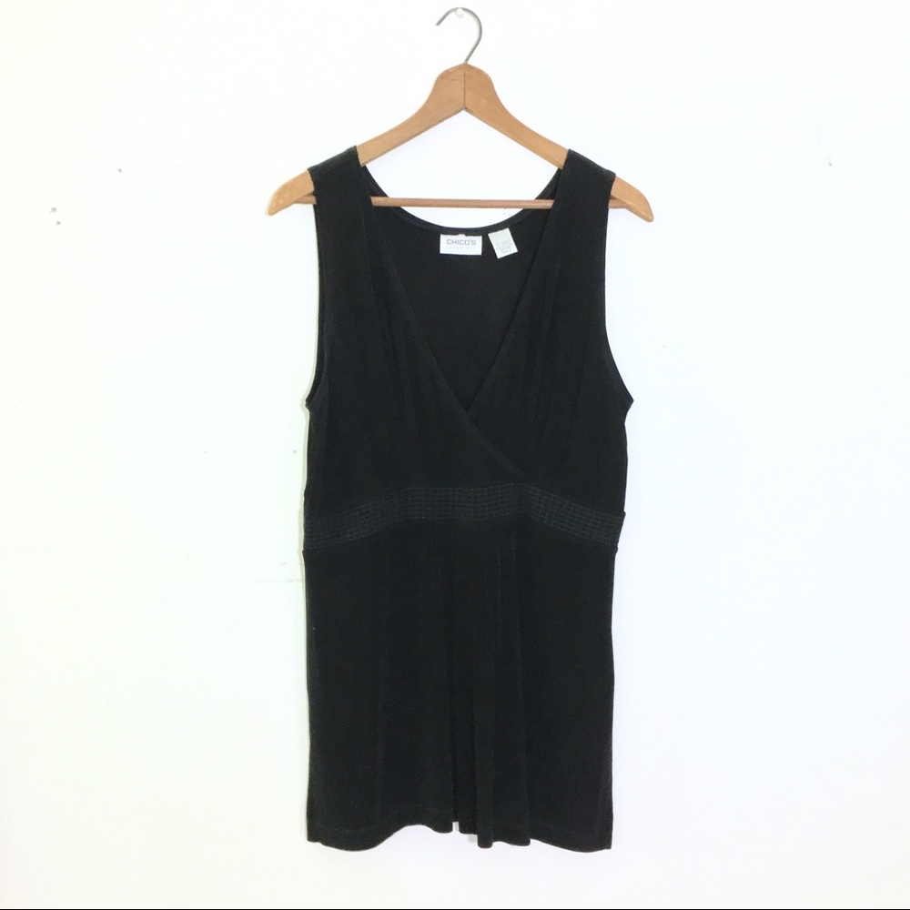 Chico's Travelers Black V-Neck Blouse