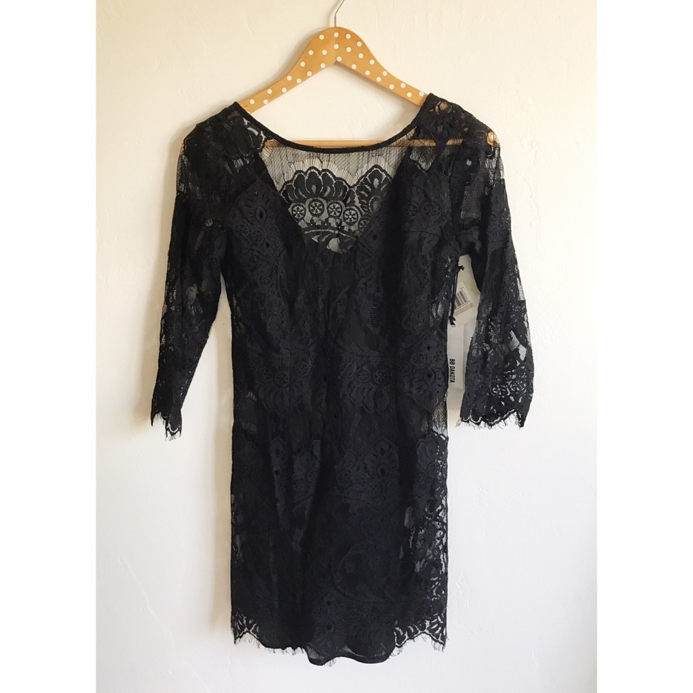 NWT BB Dakota Lace Black Mini Dress - Picture 2 of 2